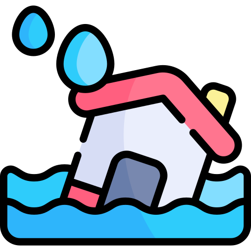 Наводнение Kawaii Lineal color иконка
