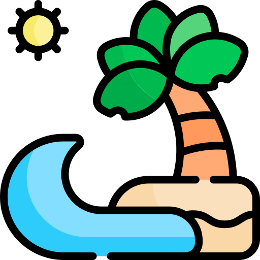 strand Kawaii Lineal color icoon