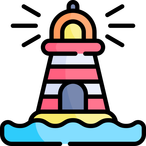 phare Kawaii Lineal color Icône