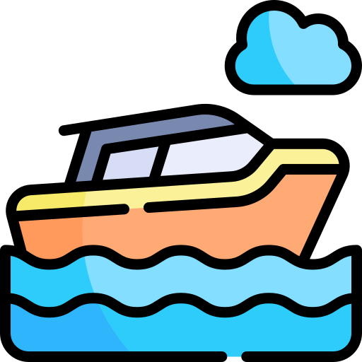 Лодка Kawaii Lineal color иконка