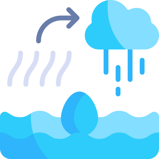 evaporación Kawaii Flat icono