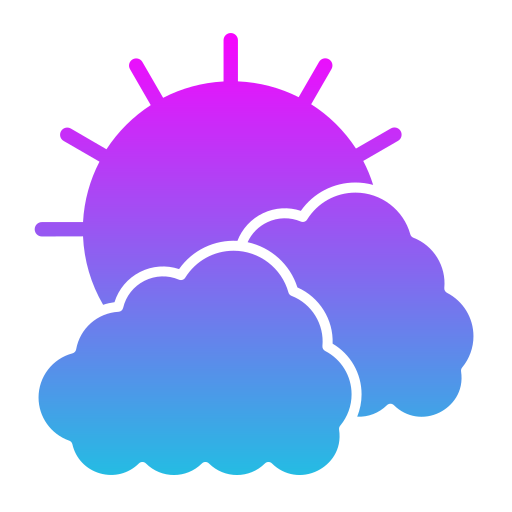 wolken en zon Generic Flat Gradient icoon
