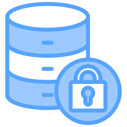 bezpieczeństwo bazy danych Generic Blue ikona