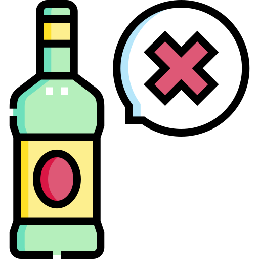 알코올 금지 Detailed Straight Lineal color icon