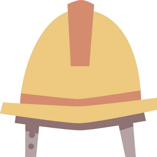 werknemer hoed Cartoon Flat icoon