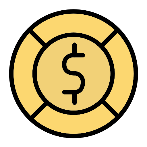 Долларовая монета Generic Outline Color иконка
