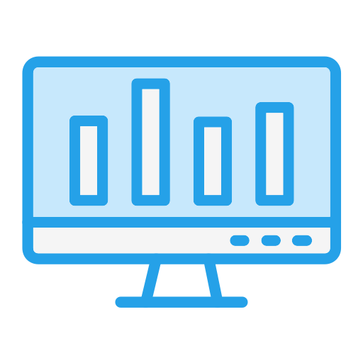 Online graph Generic Blue icon