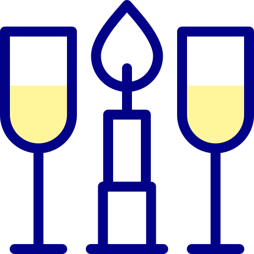 romantisches abendessen Detailed Mixed Lineal color icon