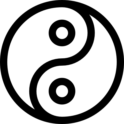 yin yang Basic Straight Lineal ikona