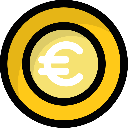 moneta euro Generic Outline Color ikona