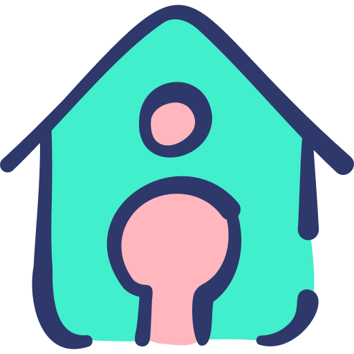 stay at home Basic Hand Drawn Lineal Color icon