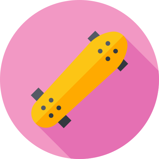 Skateboard Flat Circular Flat icon