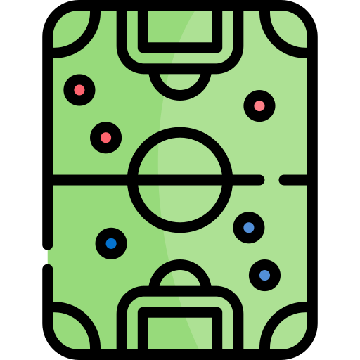 terrain de football Kawaii Lineal color Icône