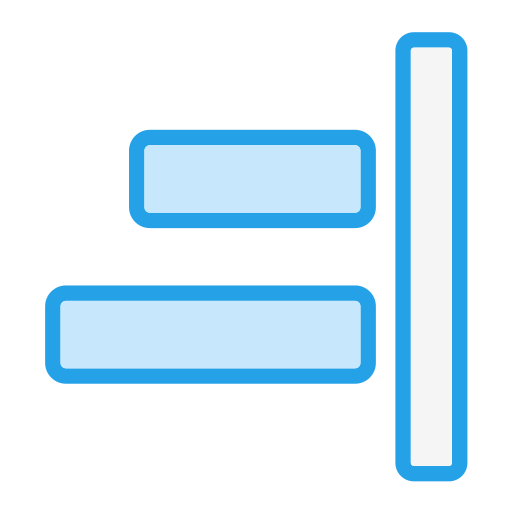 오른쪽 정렬 Generic Blue icon