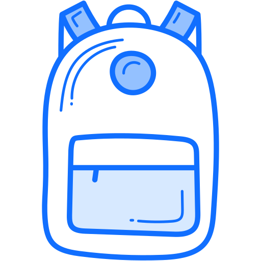 o saco da escola Generic Blue Ícone