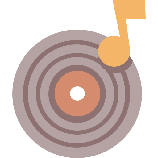 disco musicale Cartoon Flat icona