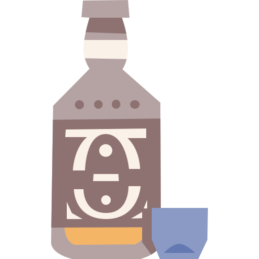 whisky Cartoon Flat icona