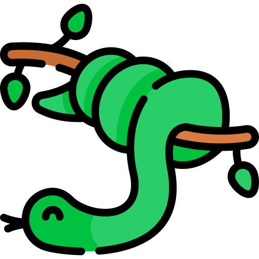 Змея Kawaii Lineal color иконка