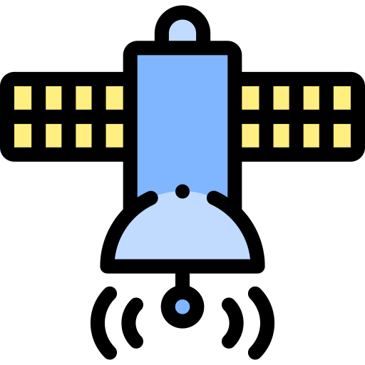 衛星 Detailed Rounded Lineal color icon