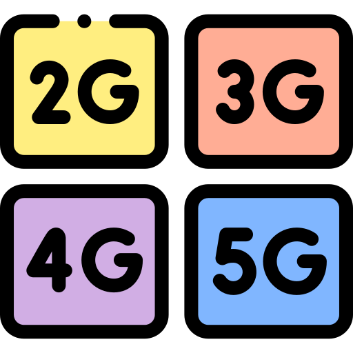 Mobile data Detailed Rounded Lineal color icon