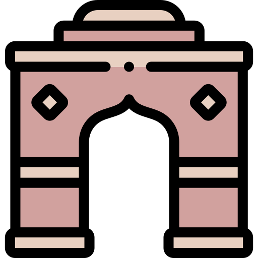 puerta de la india Detailed Rounded Lineal color icono