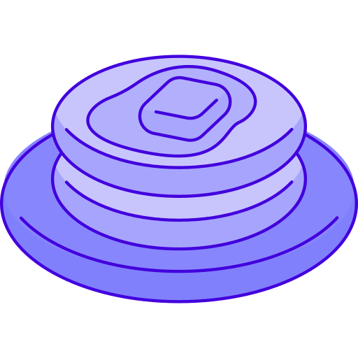 Pancake Generic Thin Outline Color icon