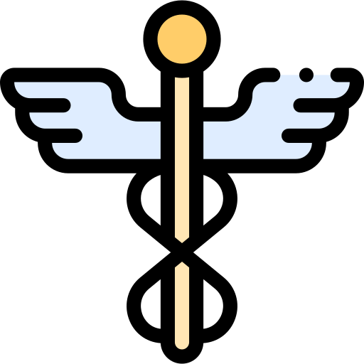 카두세우스 Detailed Rounded Lineal color icon