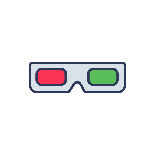 3d 영화 Generic Outline Color icon