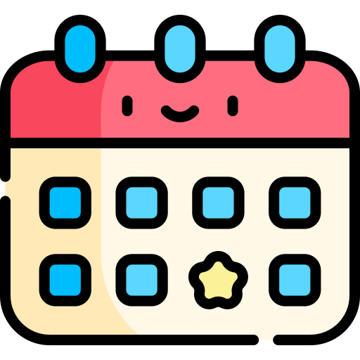Календарь Kawaii Lineal color иконка