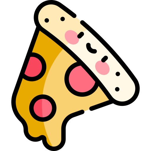 fetta di pizza Kawaii Lineal color icona