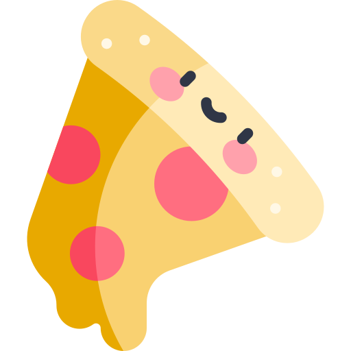 tranche de pizza Kawaii Flat Icône