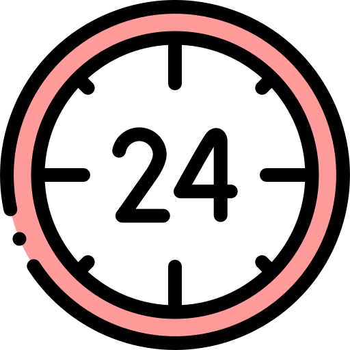 24時間 Detailed Rounded Lineal color icon