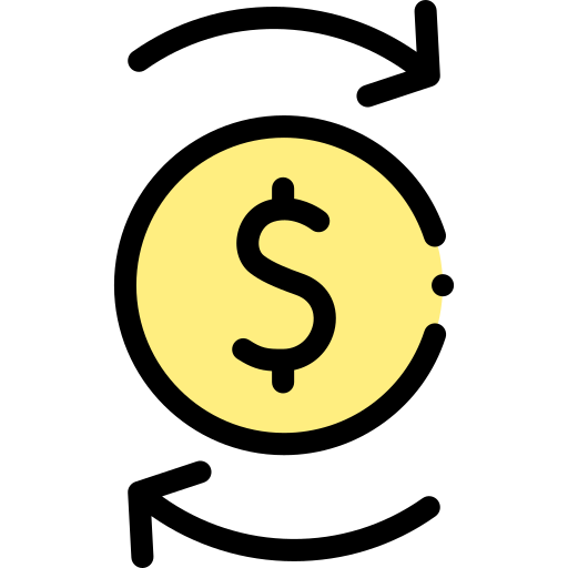 devolución de dinero Detailed Rounded Lineal color icono