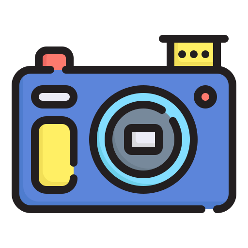 cámara fotográfica Generic Outline Color icono