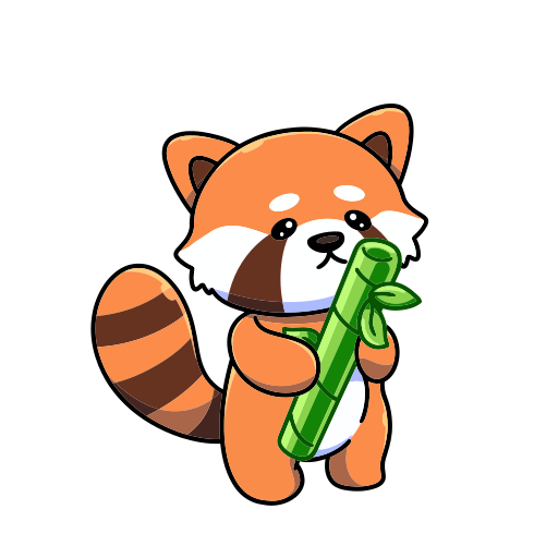Red panda Generic Thin Outline Color icon