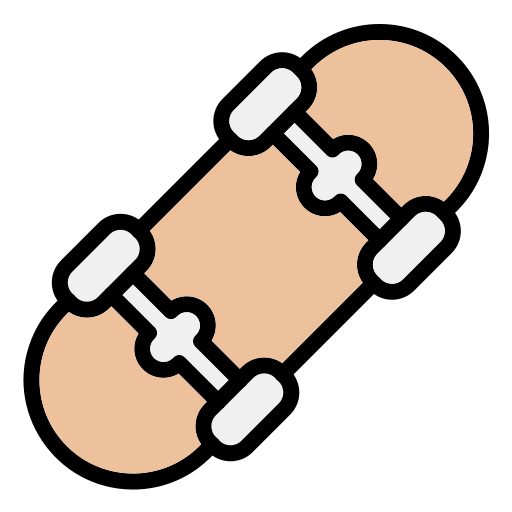 Skateboard Generic Outline Color icon