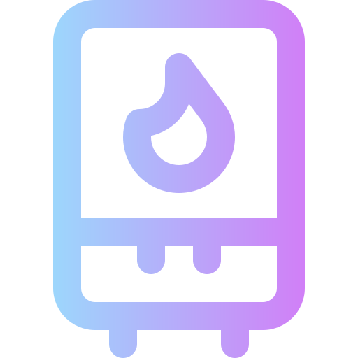 Gas heating Super Basic Rounded Gradient icon