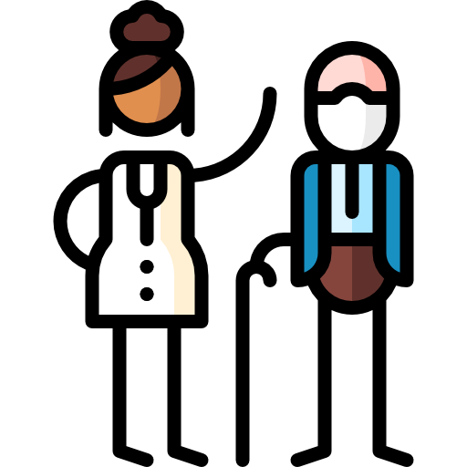 alter mann Puppet Characters Lineal Color icon