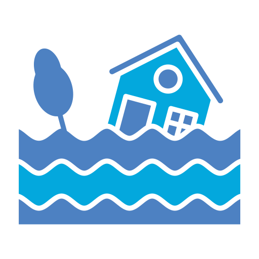 casa inundada Generic Blue Ícone