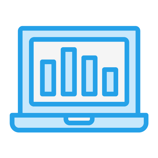 Online graph Generic Blue icon