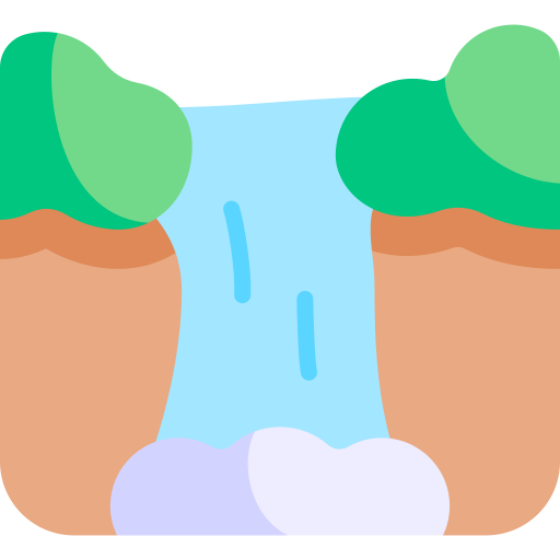 wodospady Kawaii Flat ikona