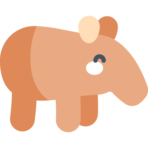 tapir Kawaii Flat icono
