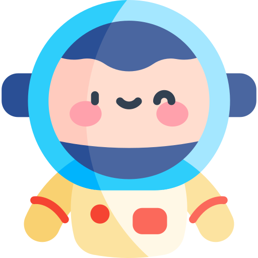 astronauta Kawaii Flat icona