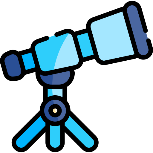 telescopio Kawaii Lineal color icona