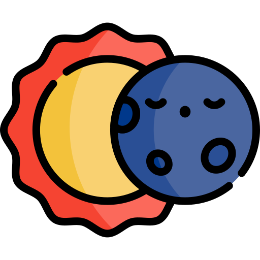 Eclipse Kawaii Lineal color icon