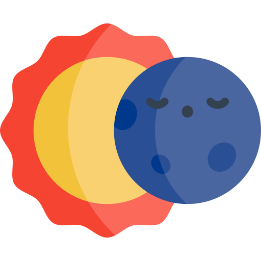 Éclipse Kawaii Flat Icône