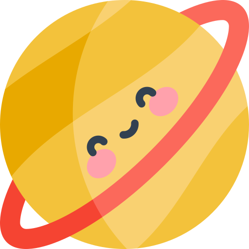 Сатурн Kawaii Flat иконка