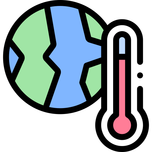 地球温暖化 Detailed Rounded Lineal color icon