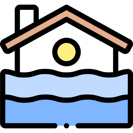 홍수 Detailed Rounded Lineal color icon