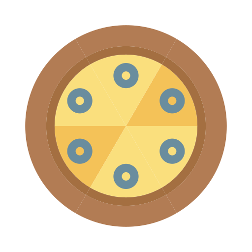 pizza Vector Stall Flat ikona